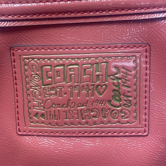 Coach Daisy Liquid Coral Patent Leather Poppy with Two Hangtags - Picture 6 of 9